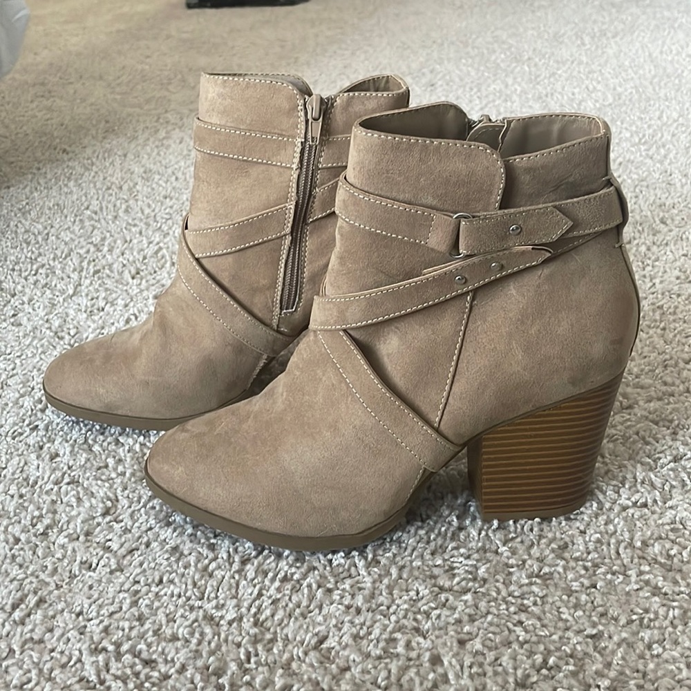 Taupe Booties with Heel